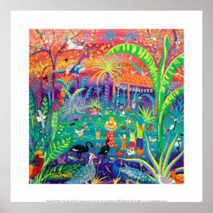 Art Print: Happy Bird Day in de Zoo Poster