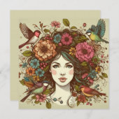 Art Print Kaart Vogels Liedje in de Herfst (Voorkant / Achterkant)