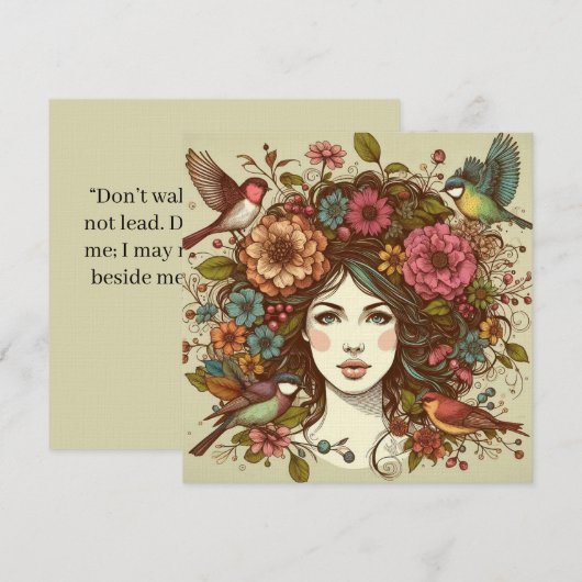 Art Print Kaart Vogels Liedje in de Herfst (Voorkant / Achterkant)