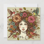 Art Print Kaart Vogels Liedje in de Herfst (Voorkant)