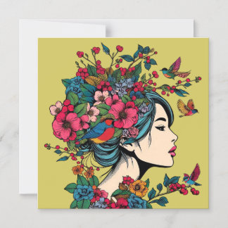 Art Print Magnet Kaart Vrouwen in de Herfst met... Magnetische Uitnodiging