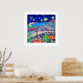 Art Print: Pachamama Pipers, Peru. Isla Taquile Poster (Keuken)