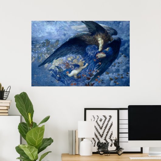 Art Print, pre-Raphaelite Night Poster (Thuiskantoor)