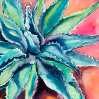 Art Print - Texas Agave Poster Glazen Onderzetter