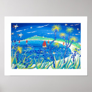 Art Print: Wiggly Palms en Agapanthus Tresco Poster