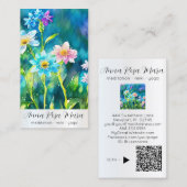 *~* Art QR Lotus Waterlelie BloemenAP67 Visitekaartje (Voorkant / Achterkant)