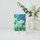 *~* Art QR Lotus Waterlelie BloemenAP67 Visitekaartje (Staand voorkant)