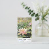 *~* Art QR Lotus Waterlelie BloemenAP67 Visitekaartje (Staand voorkant)