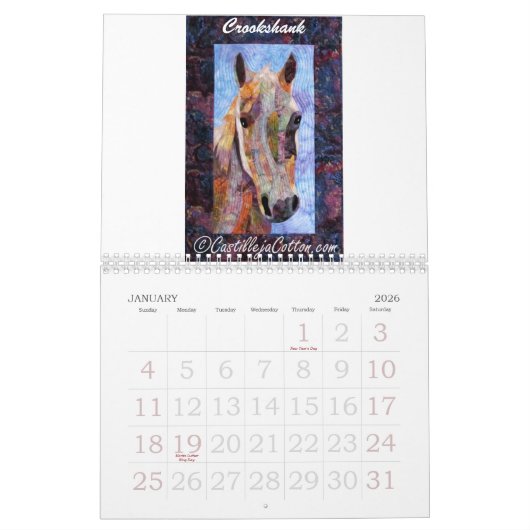 Art Quilt Agenda Kalender (Jan 2026)