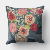 art quilt designed roses bouquet pillow with sunfl kussen (Achterkant)