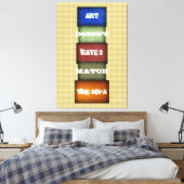 Art Quote 3, aangeduid en ondertekend Canvas Afdruk (Insitu (Slaapkamer))