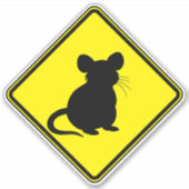 Art Rat Clip Kunst Silhouet Dierenkunst Waarschuwi Sticker (Voorkant)