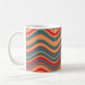 Art Retro Colorful Wave Abstract Koffiemok (Links)