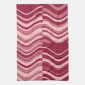 Art Retro Deep Red en Pink Wave Abstract Theedoek (Verticaal)