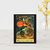Art Retro Halloween Witch Kaart (Gele Bloem)