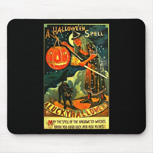 Art Retro Halloween Witch Muismat (Voorkant)