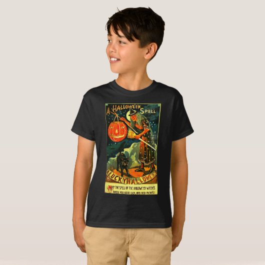  Art Retro Halloween Witch T-shirt (Voorkant volledig)