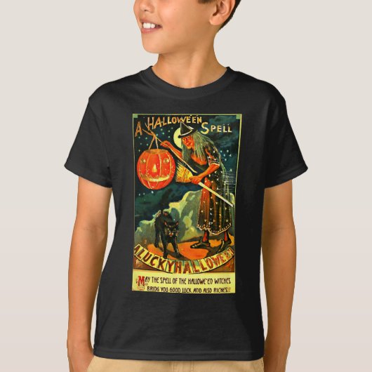 Art Retro Halloween Witch T-shirt (Voorkant)