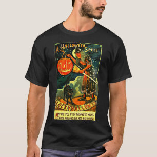  Art Retro Halloween Witch T-shirt