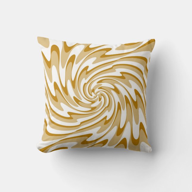 Art Retro Swirl Waves Abstract Kussen (Voorkant)