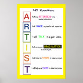 Art Room Regels. Poster (Voorkant)