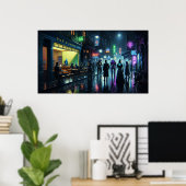 'Art Runner' Cyberpunk Poster (Thuiskantoor)