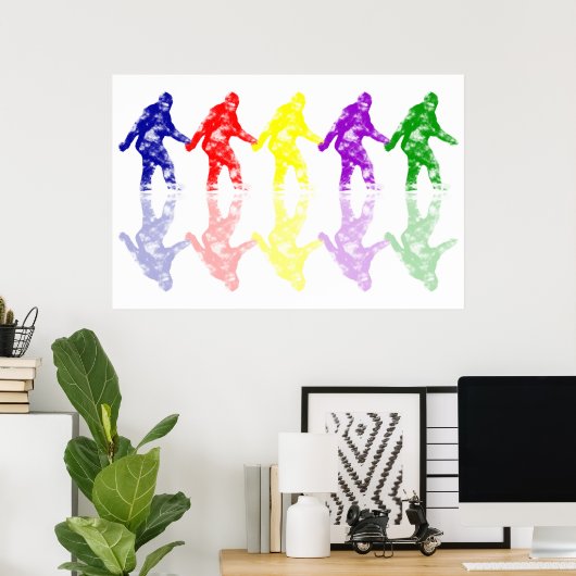 ART SCHOOL SQUATCH - Colorful Bigfoot Logo Poster (Thuiskantoor)