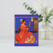  Art Senorita met Guitar Notecards Briefkaart (Staand voorkant)