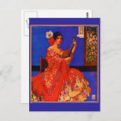  Art Senorita met Guitar Notecards Briefkaart (Voorkant / Achterkant)