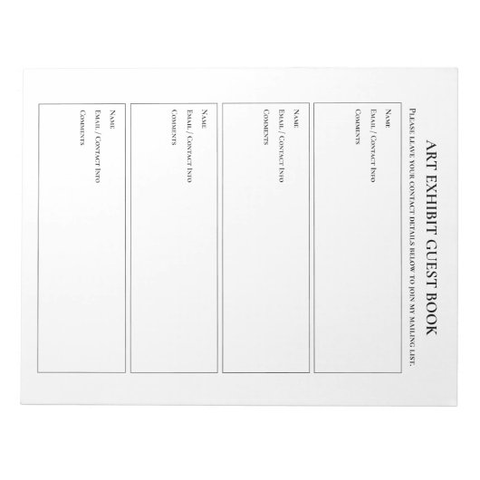 Art Show Beurs Gastenboek Notitieblok (Voorkant)