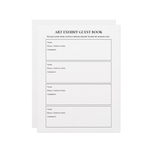 Art Show Beurs Gastenboek Pagina's (Voorkant / Achterkant in situ)