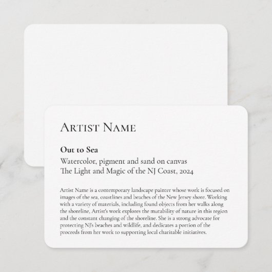 Art Show Display Galerij Placards Bedankkaart (Voorkant / Achterkant)