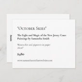 Art Show Display Kaarten Labels (Voorkant / Achterkant)