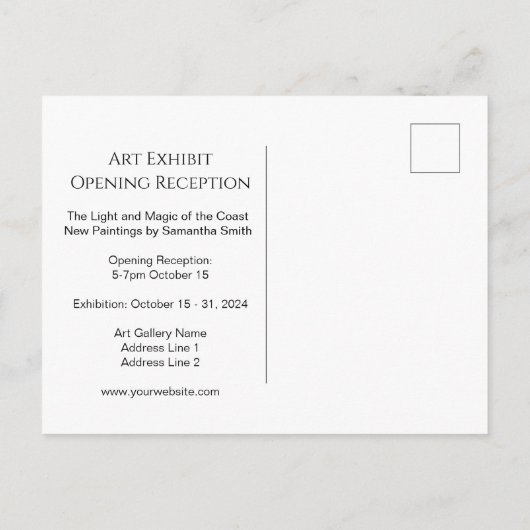 Art Show Exhibit Invitation Briefkaart (Achterkant)