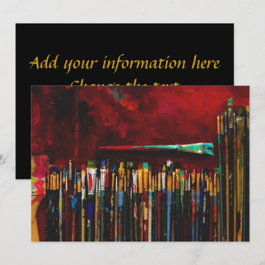 Art Show Invitation Kaart (Voorkant / Achterkant)