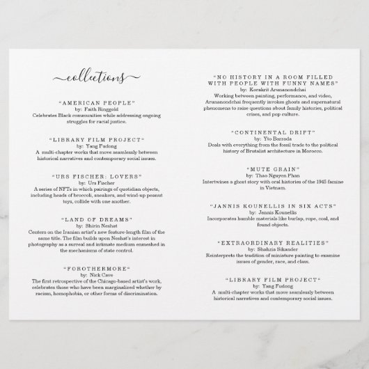 Art Show programma voor atelier, school, etc. Flyer (Achterkant)