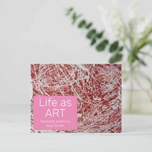 Art Show Uitnodiging Briefkaart (Staand voorkant)