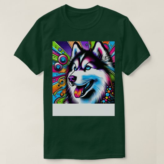 Art Siberische Husky T-shirt Slanke Canine Couture (Design voorkant)