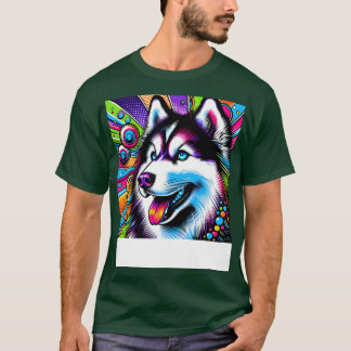 Art Siberische Husky T-shirt Slanke Canine Couture