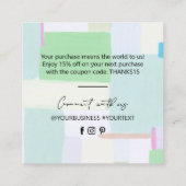 Art Simple Business Hartelijk dank voor de insteek Vierkante Visitekaartje (Achterkant)