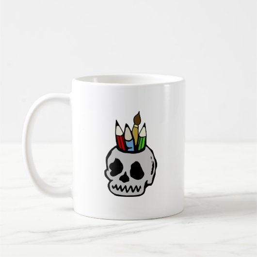 Art Skull Koffiemok (Links)