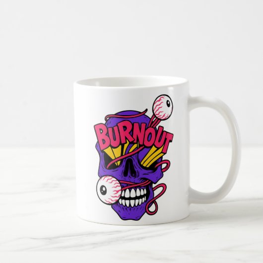 Art Skull met Burn-out Koffiemok (Rechts)