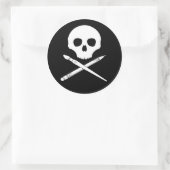 Art Skull Ronde Sticker (Tas)