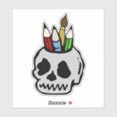 Art Skull Sticker (Vel)