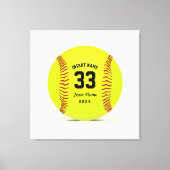 Art Softball Geel Rood en Zwart Custom Canvas Afdruk (Voorkant)