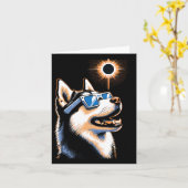 Art Solar Eclipse Husky Hond Dragen Eclips Bril Kaart (Gele Bloem)