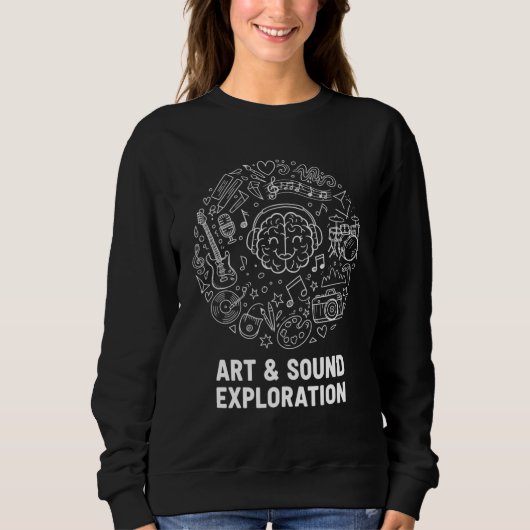 Art & Sound Exploration – Hand-Drawn Music and Art Trui (Voorkant)