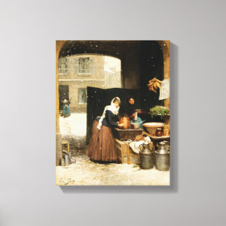 Art Street Coffee Shop Canvas Afdruk