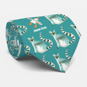 Art Stropdas: Stripy Lemur Stropdas (Opgerold)