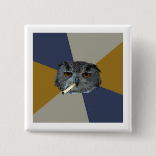 Art Student Owl Advice Animal Meme Vierkante Button 5,1 Cm